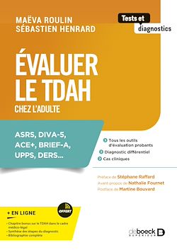 Couverture du livre Évaluer le TDAH chez l’adulte de Maëva Roulin et Sébastien Henrard.